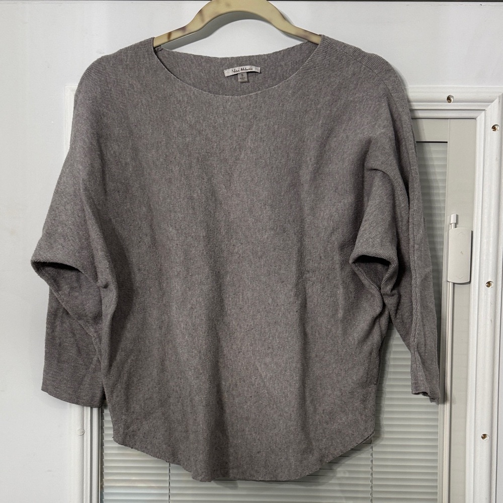 Vila Minalo Women's Heather Gray Scoop Neck Sweater size Medium